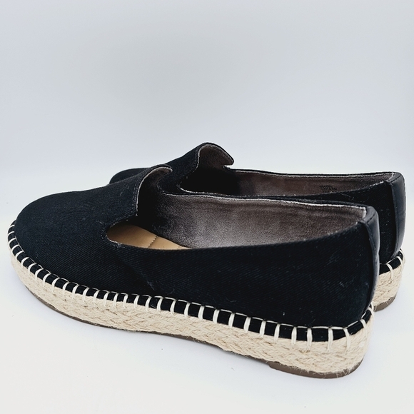 Joie Cara Black Canvas Jute Platform Slip-On Loafers - Picture 9 of 13